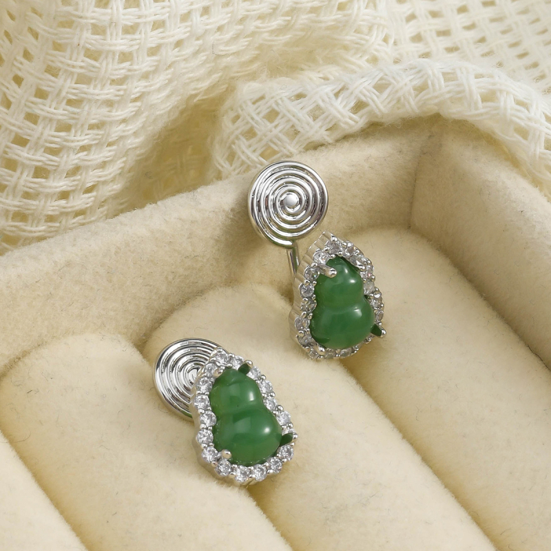 Cercei clip-on din cupru, formă geometrică, placare electrolitică, stil chinezesc nou, pentru femei