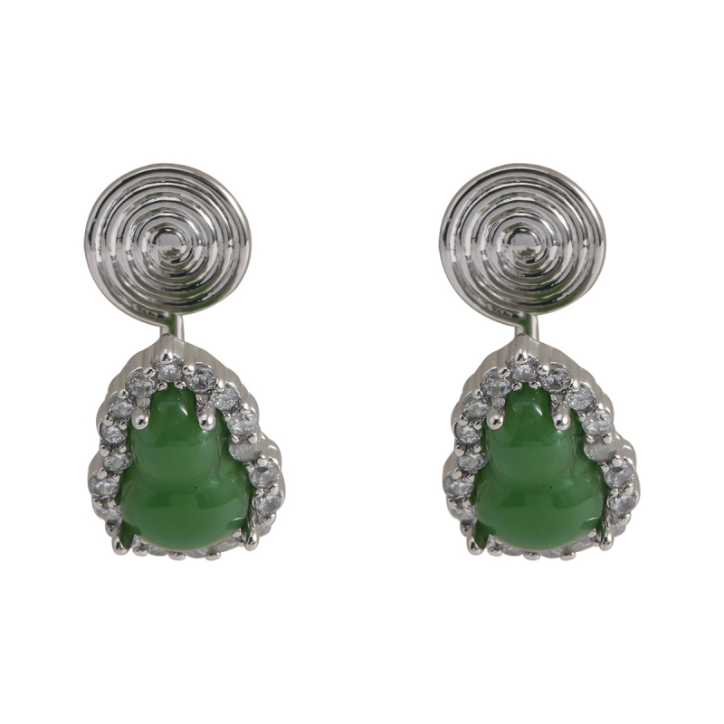 Cercei clip-on din cupru, formă geometrică, placare electrolitică, stil chinezesc nou, pentru femei