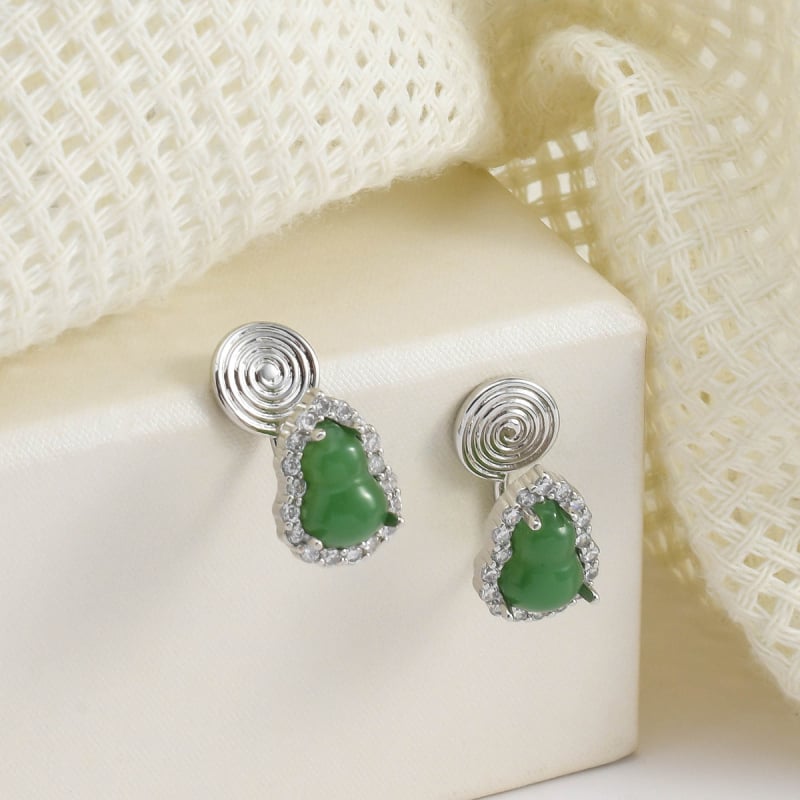 Cercei clip-on din cupru, formă geometrică, placare electrolitică, stil chinezesc nou, pentru femei