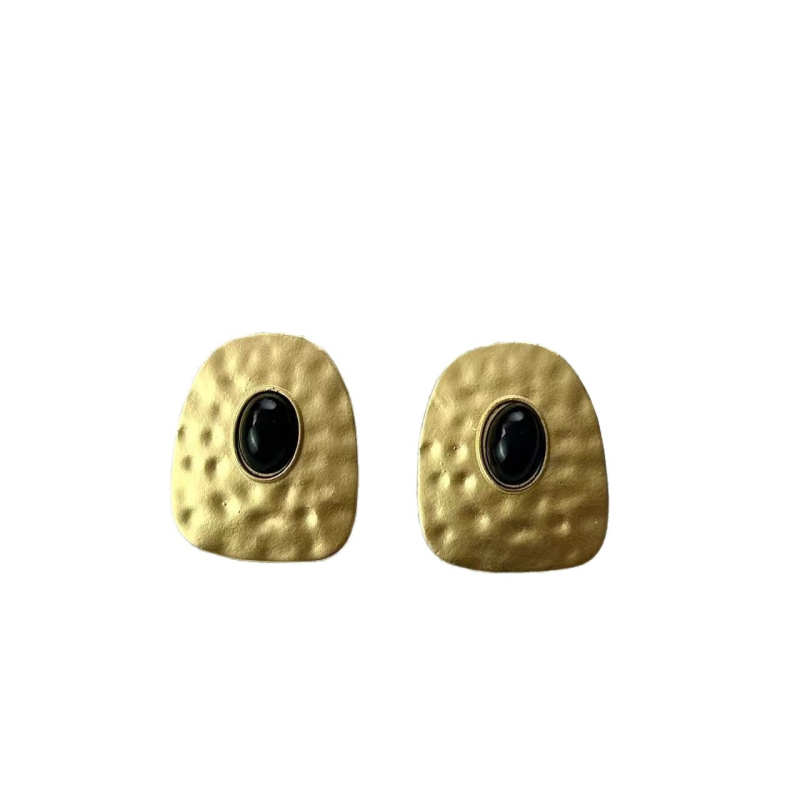 Fülbevalók – Geometriai alakzat, szabálytalan ovális dizájn, ötvözet, elektroplakálás, 925-ös ezüst tűk, könnyű luxus stílus