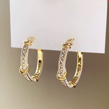 Naušnice Kaitin Jewelry s geometrijskim dizajnom i cirkonima, legura, luksuzni modni dodatak za žene