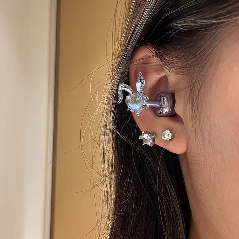 Cercel de ureche clip circular din cupru, stil feminin lux, placare electrolitică