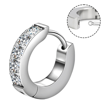 Cercei din aliaj de titan cu zirconiu, formă geometrică, finisaj lucios, unisex, origine Dongguan