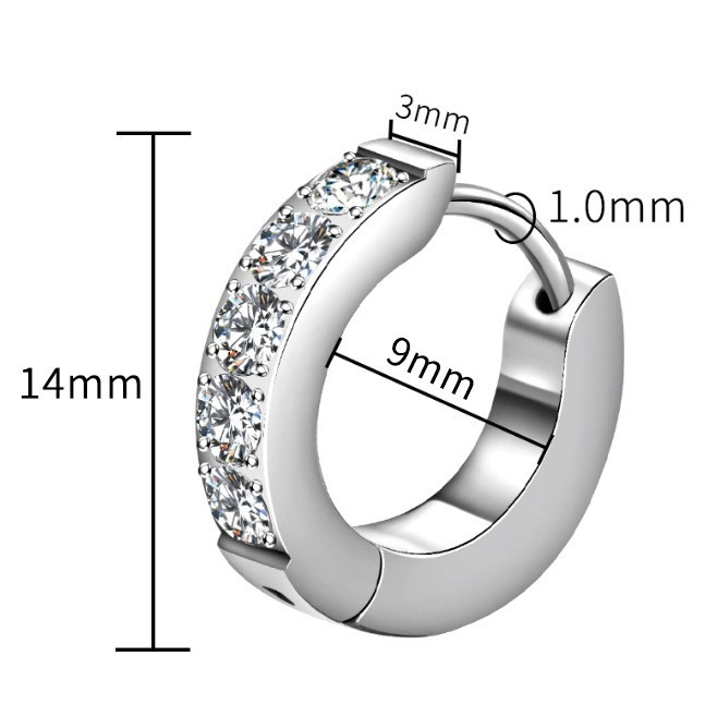 Cercei din aliaj de titan cu zirconiu, formă geometrică, finisaj lucios, unisex, origine Dongguan
