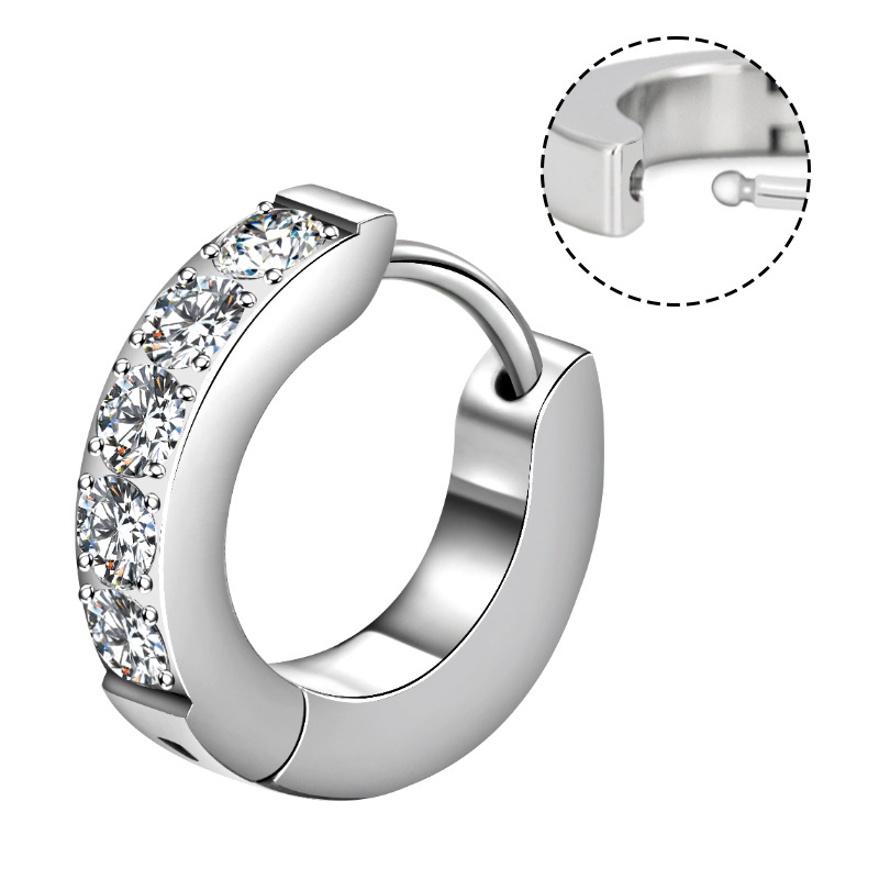 Cercei din aliaj de titan cu zirconiu, formă geometrică, finisaj lucios, unisex, origine Dongguan