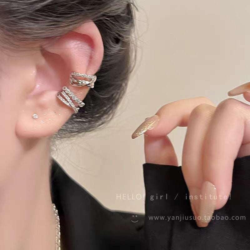 Clip de urechi în formă de U, aliaj de zinc, placare electroplatină, stil luxos discret pentru femei, Tong shirt