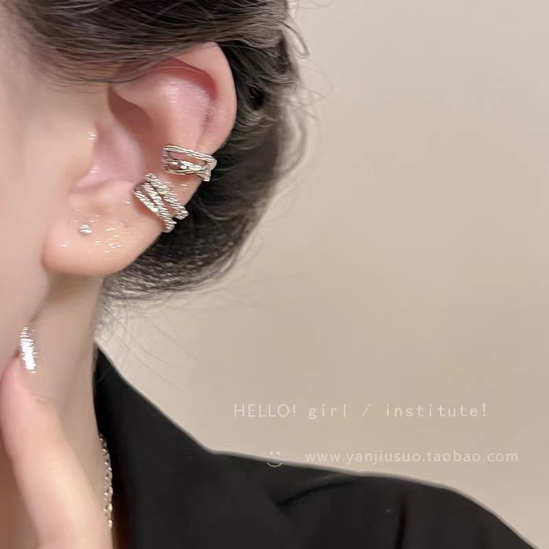 Clip de urechi în formă de U, aliaj de zinc, placare electroplatină, stil luxos discret pentru femei, Tong shirt