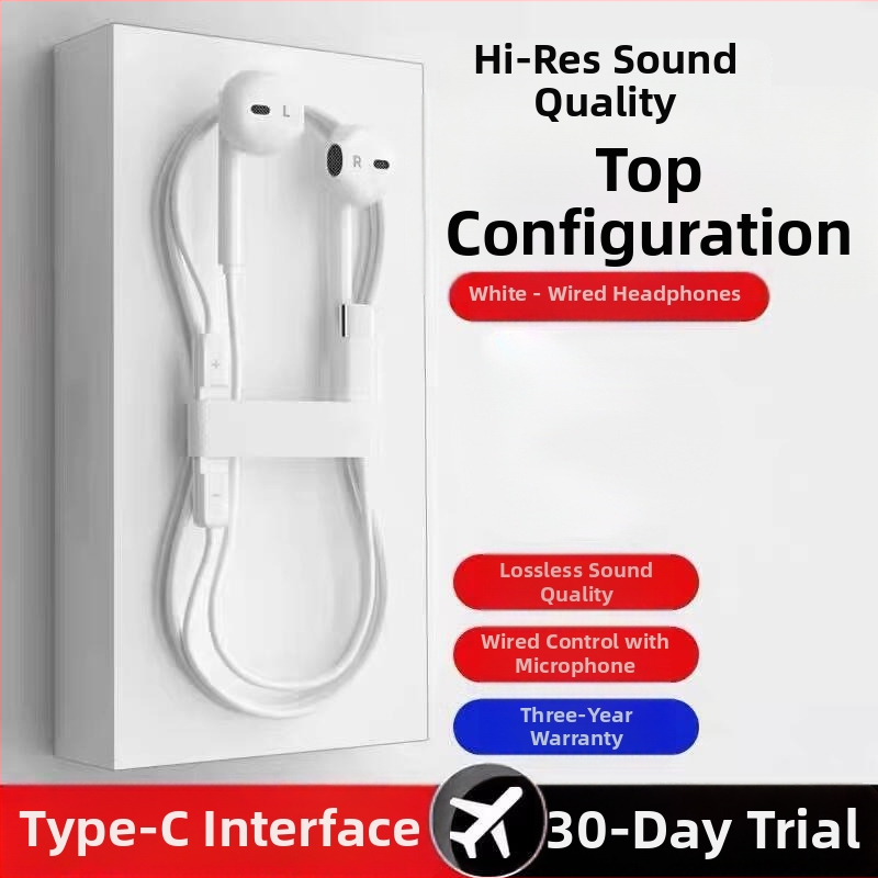 Huawei Mate60 Pro káblové slúchadlá Type-C, polo-in-ear dizajn, káblové ovládanie, minimalistický štýl