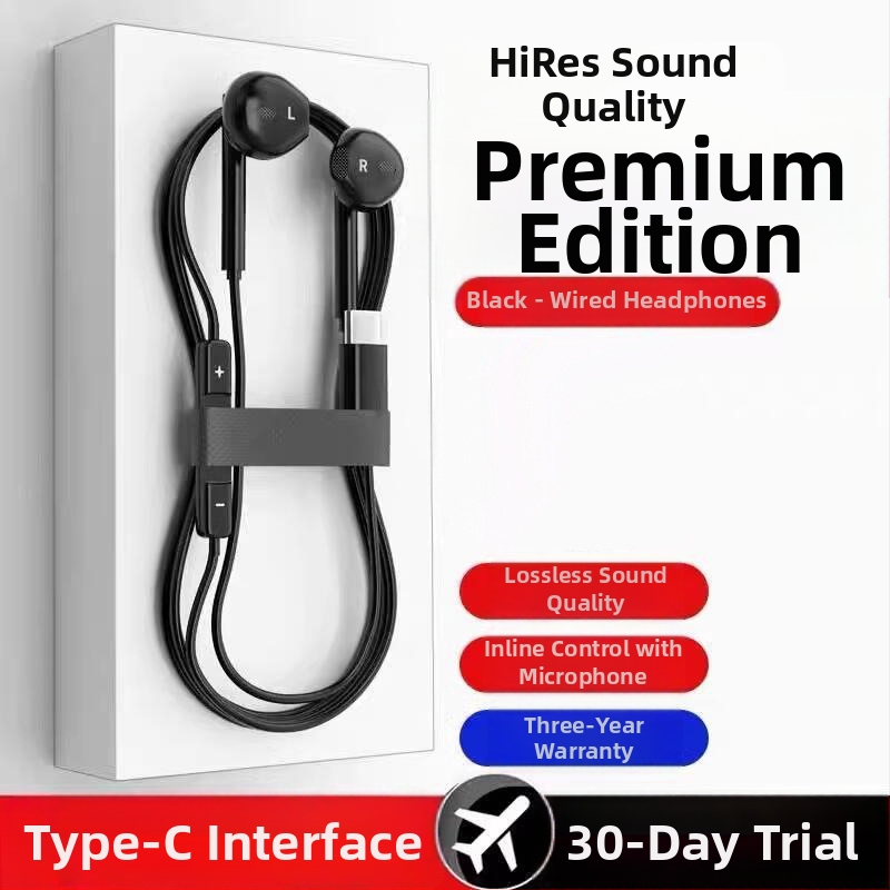 Huawei Mate60 Pro káblové slúchadlá Type-C, polo-in-ear dizajn, káblové ovládanie, minimalistický štýl