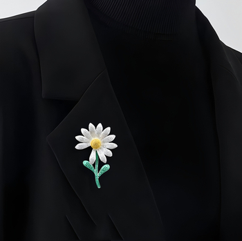 Broșă Diamond Sunflower, aliaj de zinc, Brand Xinshi Yilian, stil coreean-japonez