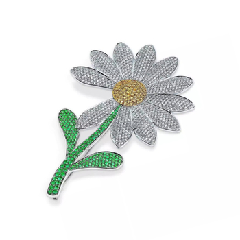 Broșă Diamond Sunflower, aliaj de zinc, Brand Xinshi Yilian, stil coreean-japonez