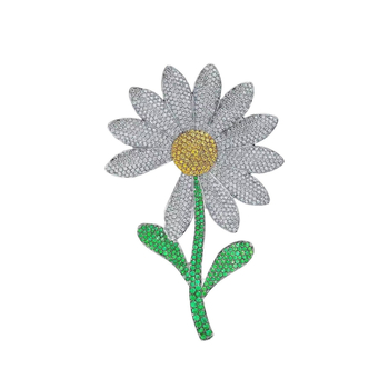 Broșă Diamond Sunflower, aliaj de zinc, Brand Xinshi Yilian, stil coreean-japonez