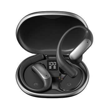 M129 Cască Bluetooth pentru urechi cu afișaj digital, Bluetooth 5.4, rază de 10 m, IPX4 impermeabil, autonomie 4–8 ore