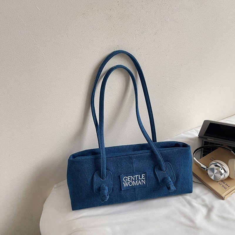 Geantă de subraț pentru femei, stil street, din pânză, formă dumpling, cu fermoar, buzunare interioare: fermoar, telefon, documente