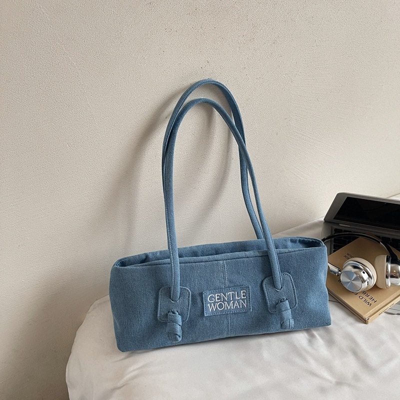 Geantă de subraț pentru femei, stil street, din pânză, formă dumpling, cu fermoar, buzunare interioare: fermoar, telefon, documente