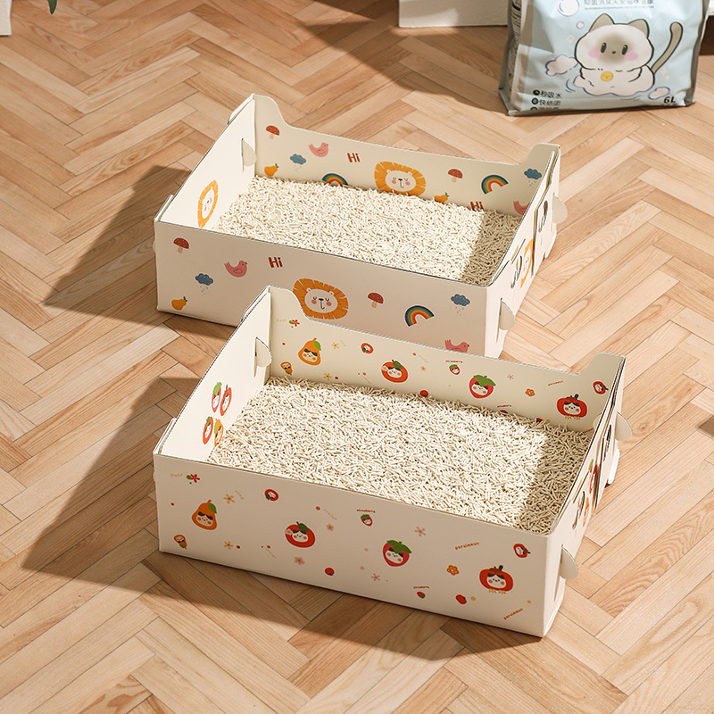 Κουτί άμμου γάτας από χαρτί, μιας χρήσης, πτυσσόμενο με μεγάλη χωρητικότητα, κατάλληλο για γάτες και σκύλους