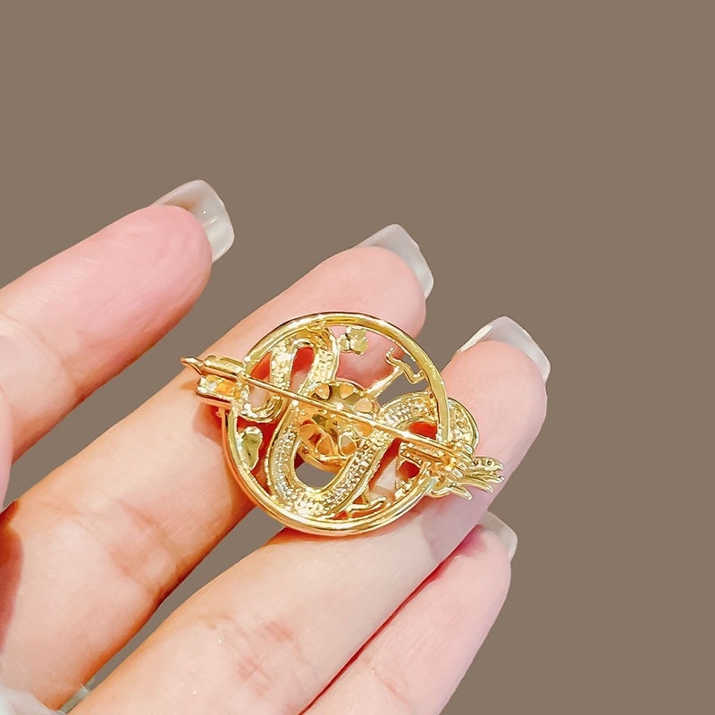 Broš Dragon zodijak od legure, dijamantni završetak, unisex, novi kineski stil