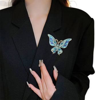 Broșă fluture - aliaj, placare electrolitică, formă animal, anti-reflexie, accesoriu pentru femei