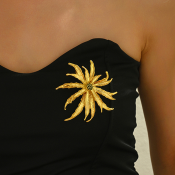 Broșă Chrysanthemum Design, Vintage pentru femei (Material: aliaj de zinc; Formă: floare, geometric; Finisare: electroplacare; Stil: Vintage)