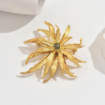 Broșă Chrysanthemum Design, Vintage pentru femei (Material: aliaj de zinc; Formă: floare, geometric; Finisare: electroplacare; Stil: Vintage)