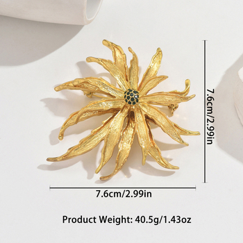 Broșă Chrysanthemum Design, Vintage pentru femei (Material: aliaj de zinc; Formă: floare, geometric; Finisare: electroplacare; Stil: Vintage)