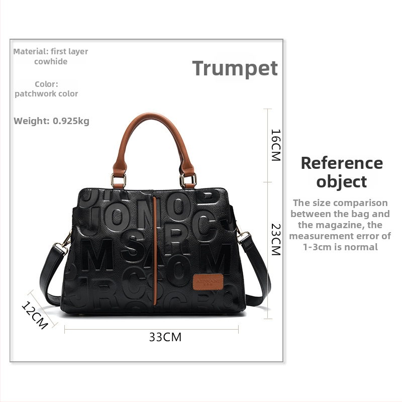 Geantă crossbody din piele naturală pentru femei, din primul strat de piele de vacă, siluetă vertical-pătrată, căptușeală poliester, pentru uz zilnic