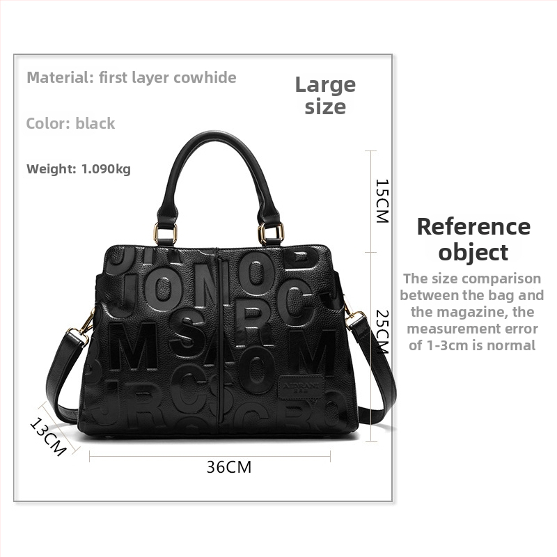 Geantă crossbody din piele naturală pentru femei, din primul strat de piele de vacă, siluetă vertical-pătrată, căptușeală poliester, pentru uz zilnic