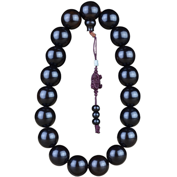 Ξύλινο βραχιόλι με χάντρες Βούδα, λεία επεξεργασία, 19 χάντρες, unisex, εθνικό στυλ