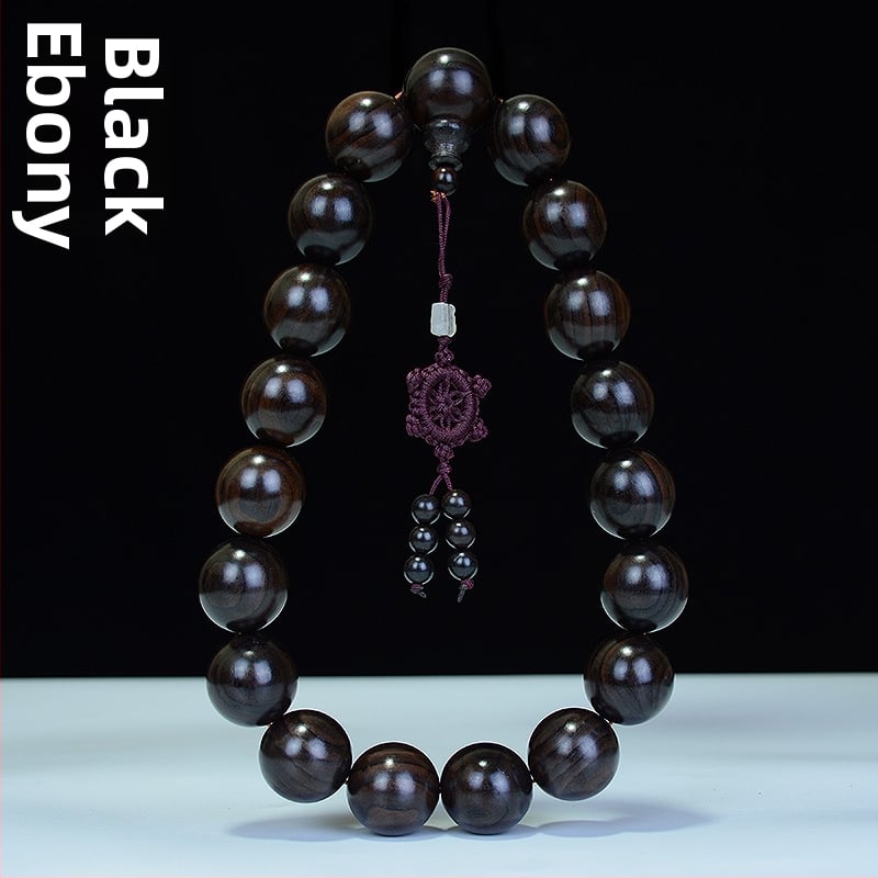 Ξύλινο βραχιόλι με χάντρες Βούδα, λεία επεξεργασία, 19 χάντρες, unisex, εθνικό στυλ