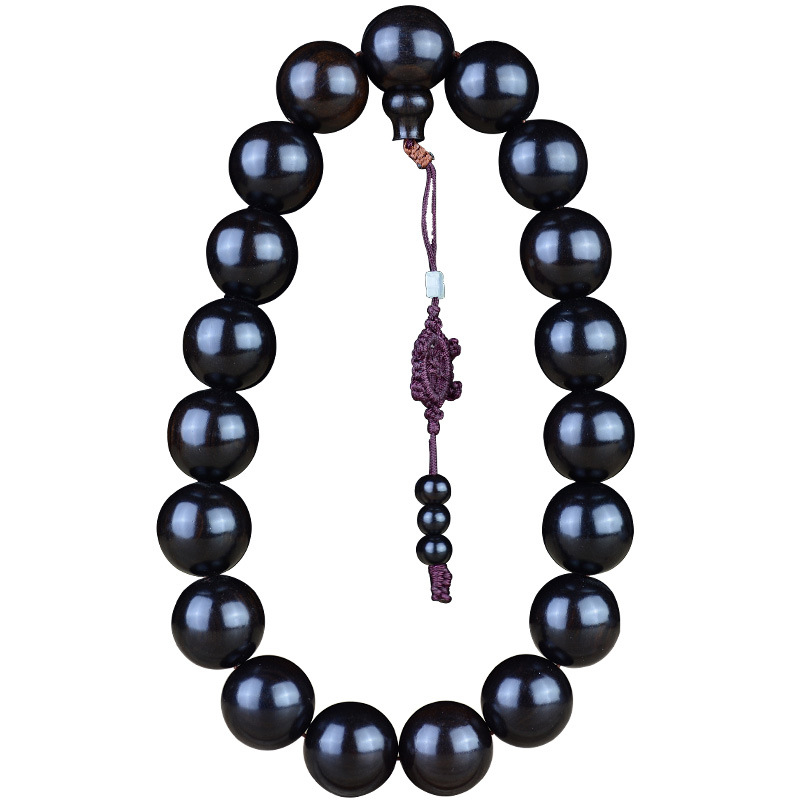 Ξύλινο βραχιόλι με χάντρες Βούδα, λεία επεξεργασία, 19 χάντρες, unisex, εθνικό στυλ