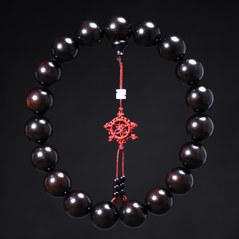 Ξύλινο βραχιόλι με χάντρες Βούδα, λεία επεξεργασία, 19 χάντρες, unisex, εθνικό στυλ