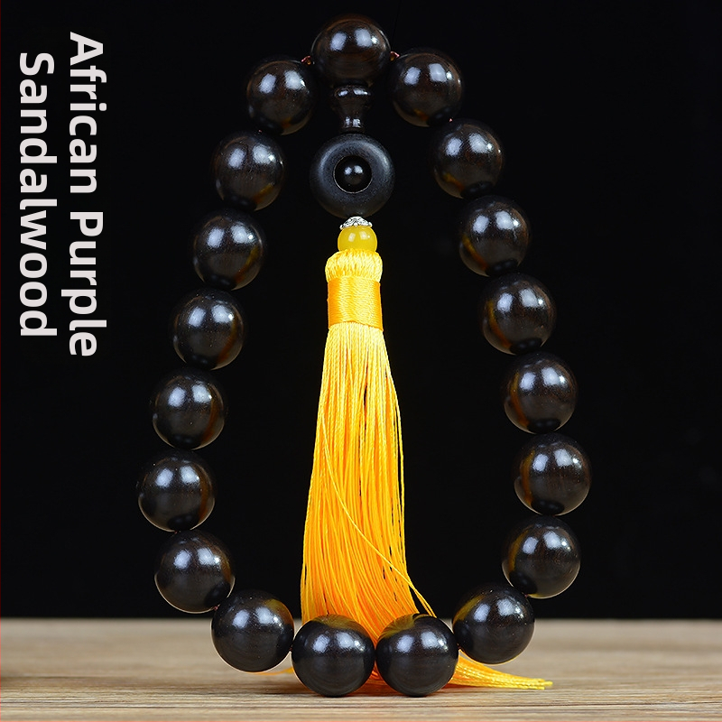 Ξύλινο βραχιόλι με χάντρες Βούδα, λεία επεξεργασία, 19 χάντρες, unisex, εθνικό στυλ