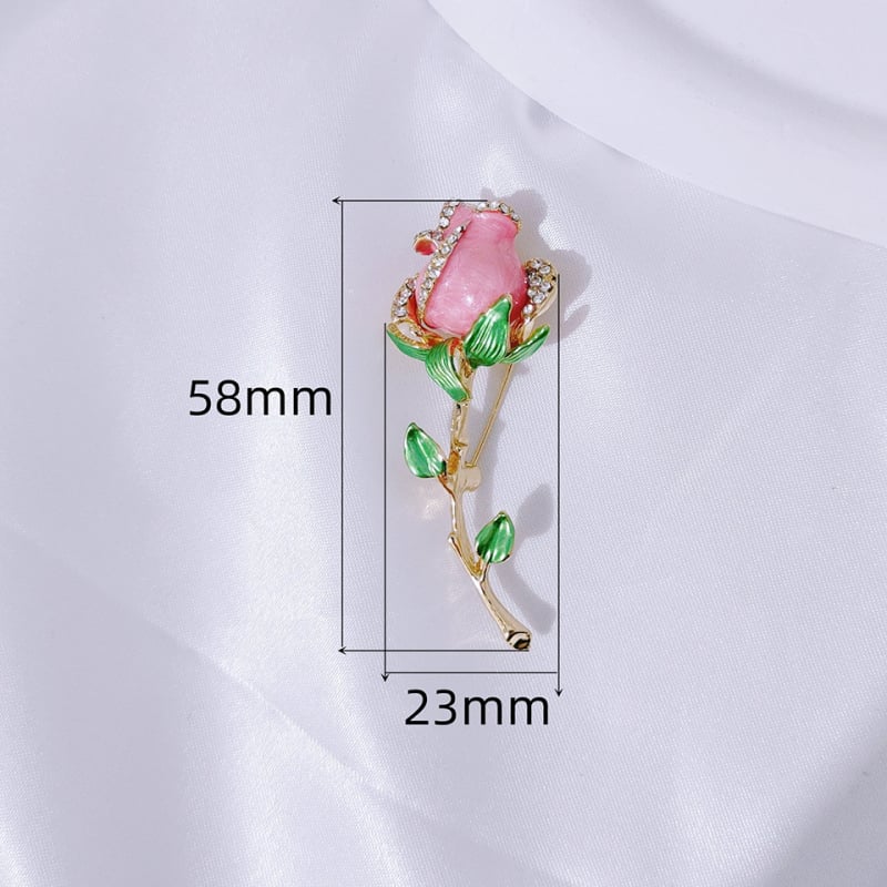 Broșă lalea, formă florală, aliaj, placare electrolitică, stil proaspăt