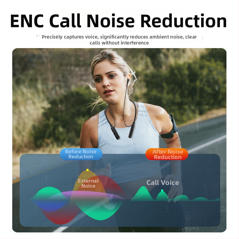 Xrmai căști Bluetooth pentru gât, stereo, Bluetooth 6.0, rază 10 m, autonomie baterie peste 8 ore