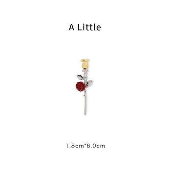 Broșă cu floare de trandafir – aliaj zinc, placare electrochimică, unisex, decorativă și cadou, vara 2024