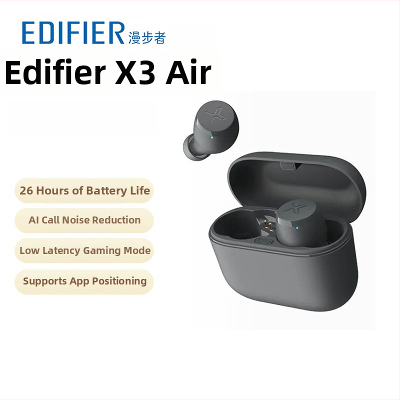 Edifier X3 Air skutočne bezdrôtové TWS slúchadlá, Bluetooth 5.3, in-ear, výdrž 4–8 hodín, vodotesné