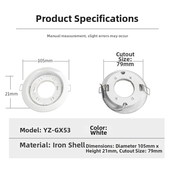 LED zabudované stropné svietidlo set, anti-glare dizajn, COB puzdro, ultra tenký, 5W–7W, model YZ-GX53-SP03