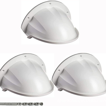 Hemisfēriskais kameras aizsargkorpuss, plastmasas, sienas stiprinājums, piederumi: aizsargs, sfēras aizsargs