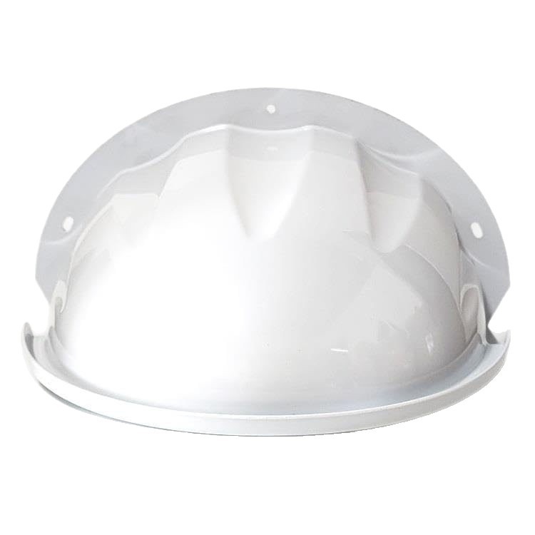 Hemisfēriskais kameras aizsargkorpuss, plastmasas, sienas stiprinājums, piederumi: aizsargs, sfēras aizsargs