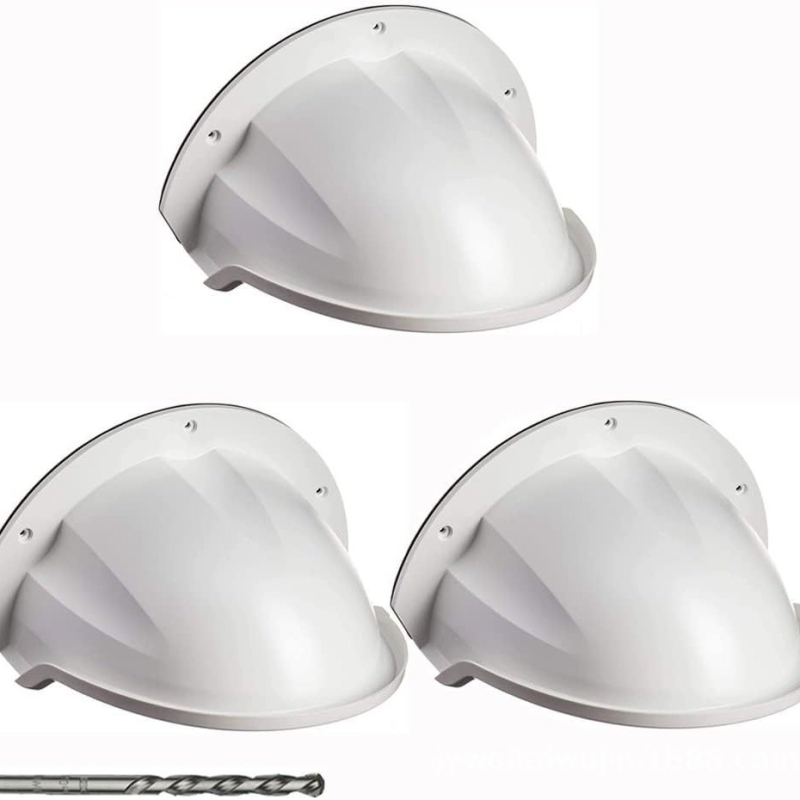 Hemisfēriskais kameras aizsargkorpuss, plastmasas, sienas stiprinājums, piederumi: aizsargs, sfēras aizsargs