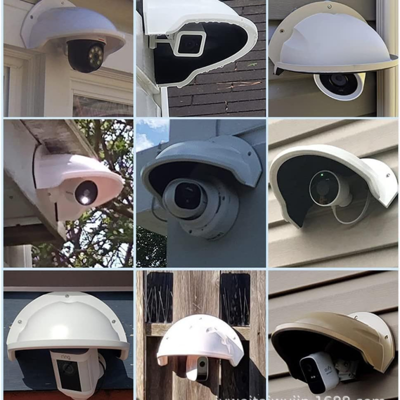 Hemisfēriskais kameras aizsargkorpuss, plastmasas, sienas stiprinājums, piederumi: aizsargs, sfēras aizsargs