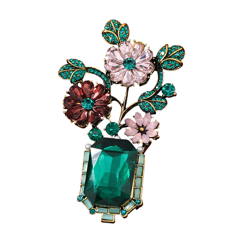 Virág alakú bross retro francia stílusban, ötvözet, elektroplating, díszítő kiegészítő, 2023 tél