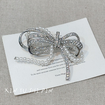 Broš FS0668 – dizajn mašna-uzorak, retro ženski stil, mješavina materijala, elektroplating, višestruka namjena