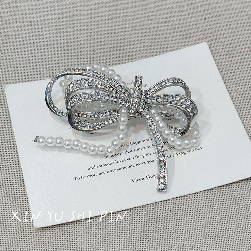 Broš FS0668 – dizajn mašna-uzorak, retro ženski stil, mješavina materijala, elektroplating, višestruka namjena