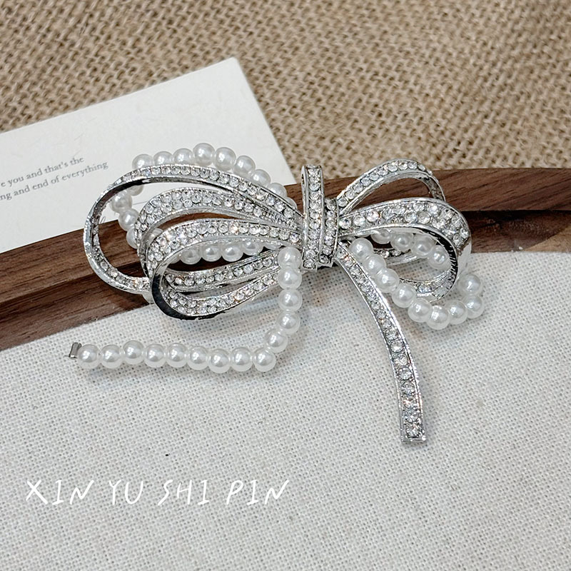 Broš FS0668 – dizajn mašna-uzorak, retro ženski stil, mješavina materijala, elektroplating, višestruka namjena