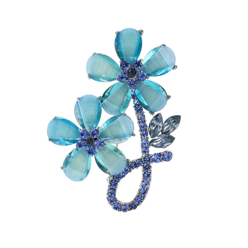 Broșă – Yini Jewelry, aliaj de zinc, corsaj vegetal, formă de animal, prelucrare cu diamant