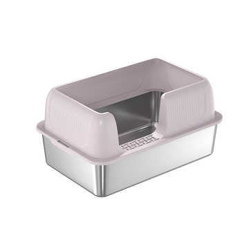 Lăziță de nisip pentru pisici - Intrare laterală, A doua generație, Metal + Plastic