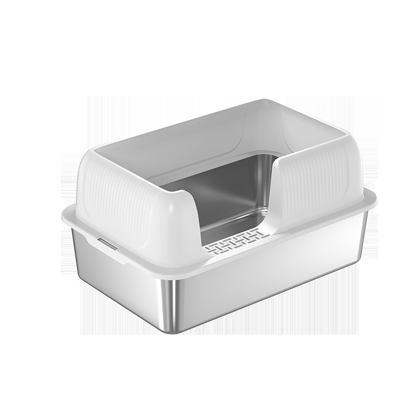 Lăziță de nisip pentru pisici - Intrare laterală, A doua generație, Metal + Plastic