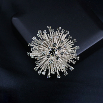 Broșă cu design floare-soare, aliaj, marcă Youhong, stil floral, tratament cu diamant