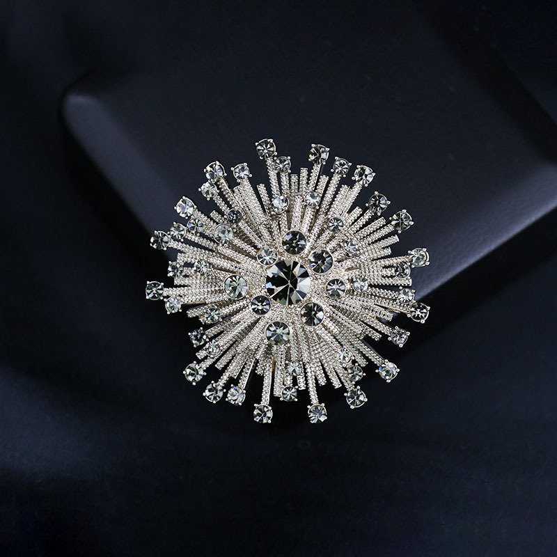 Broșă cu design floare-soare, aliaj, marcă Youhong, stil floral, tratament cu diamant